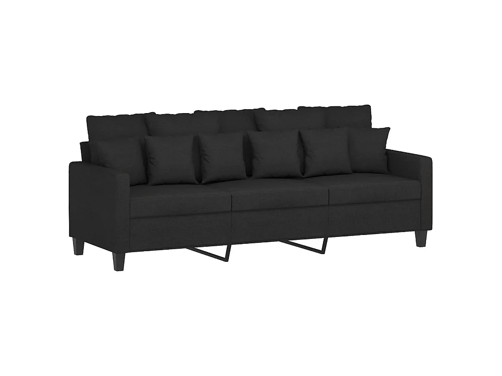 Ensemble de canapés 4 pcs avec coussins noir tissu