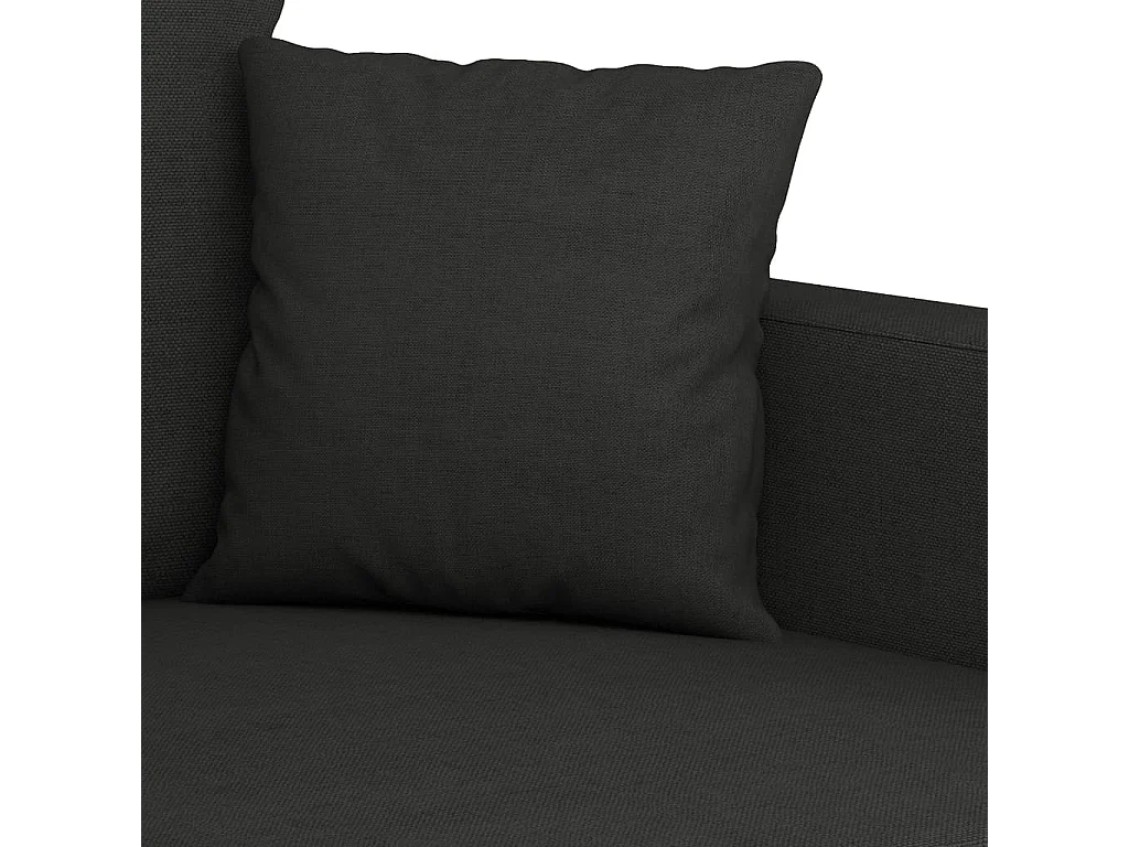 Ensemble de canapés 4 pcs avec coussins noir tissu