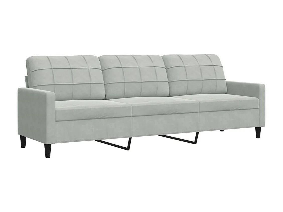 Ensemble de canapés 3 pcs avec coussins Gris clair Velours