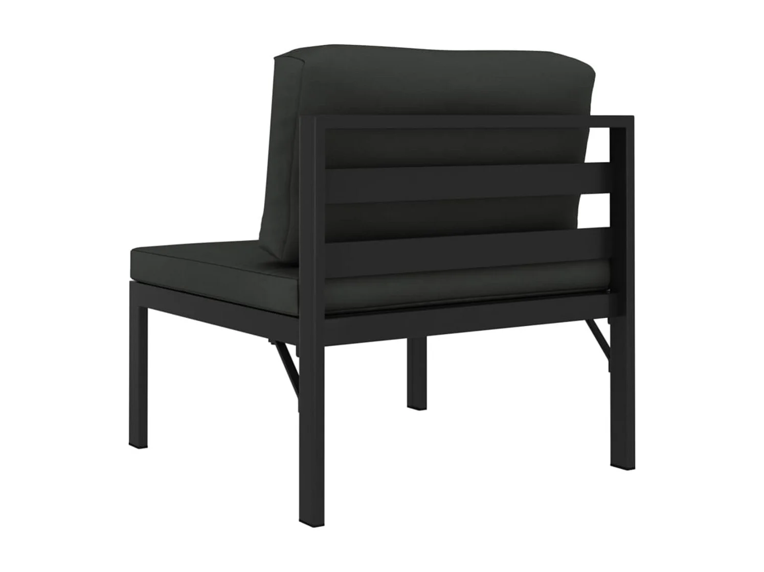 3 pcs conjunto sofá jardim com almofadões alumínio antracite