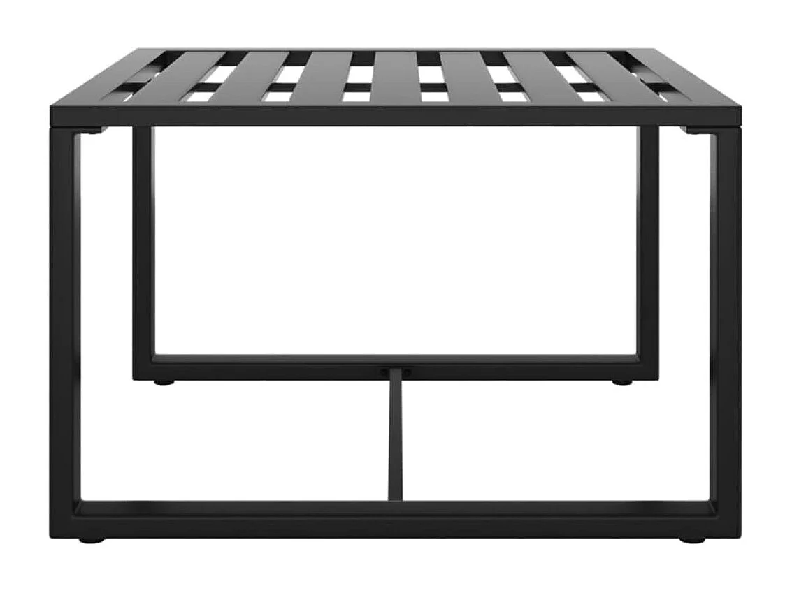 3 pcs conjunto sofá jardim com almofadões alumínio antracite