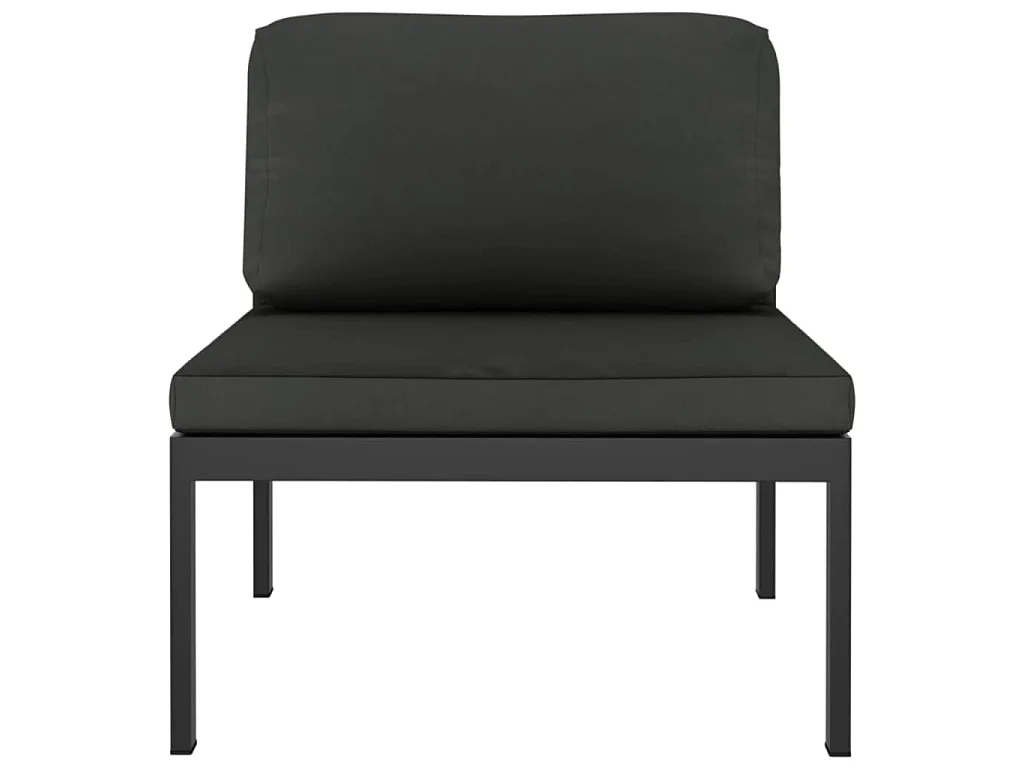 Jeu de canapés de jardin 3 pcs et coussins Aluminium Anthracite