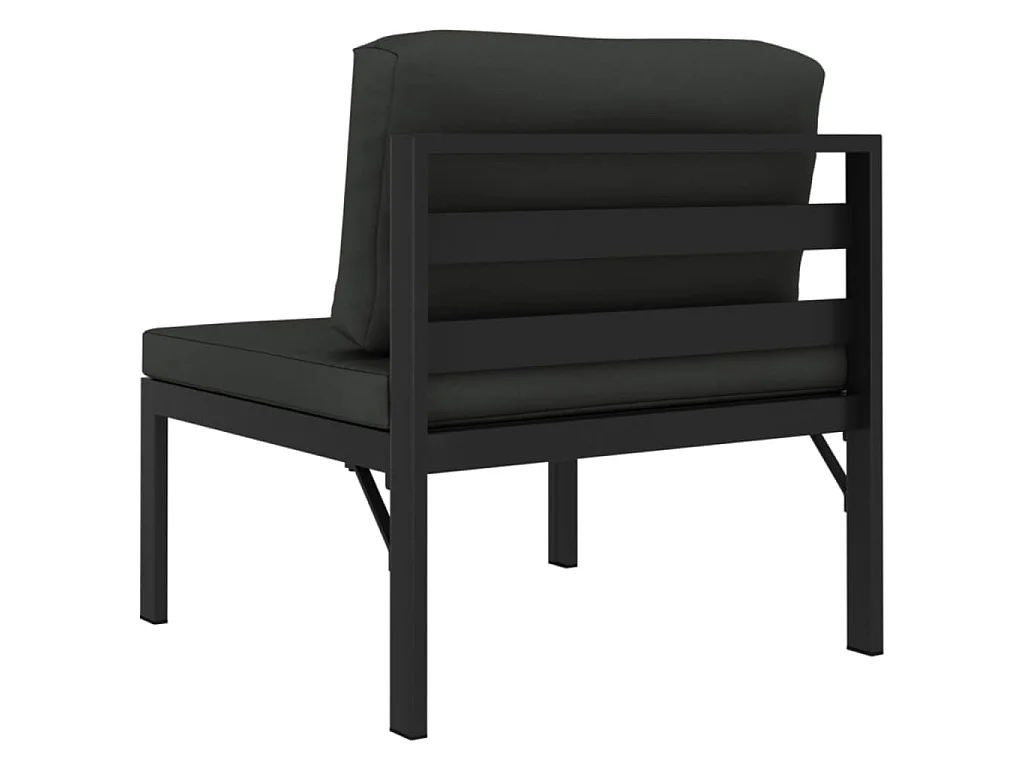 Jeu de canapés de jardin 3 pcs et coussins Aluminium Anthracite