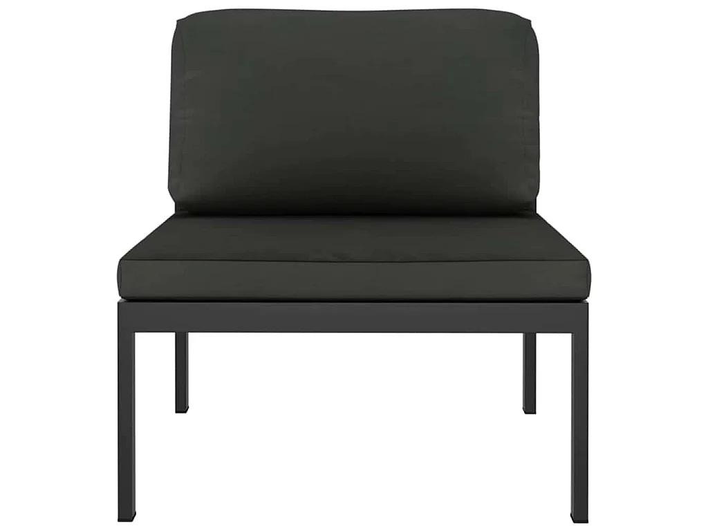 Jeu de canapés de jardin 3 pcs et coussins Aluminium Anthracite