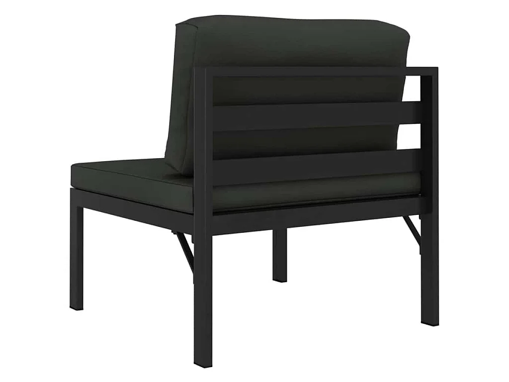 Jeu de canapés de jardin 3 pcs et coussins Aluminium Anthracite