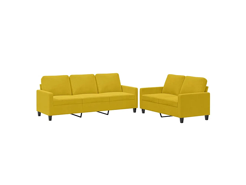 Juego de sofás con cojines 2 piezas terciopelo amarillo