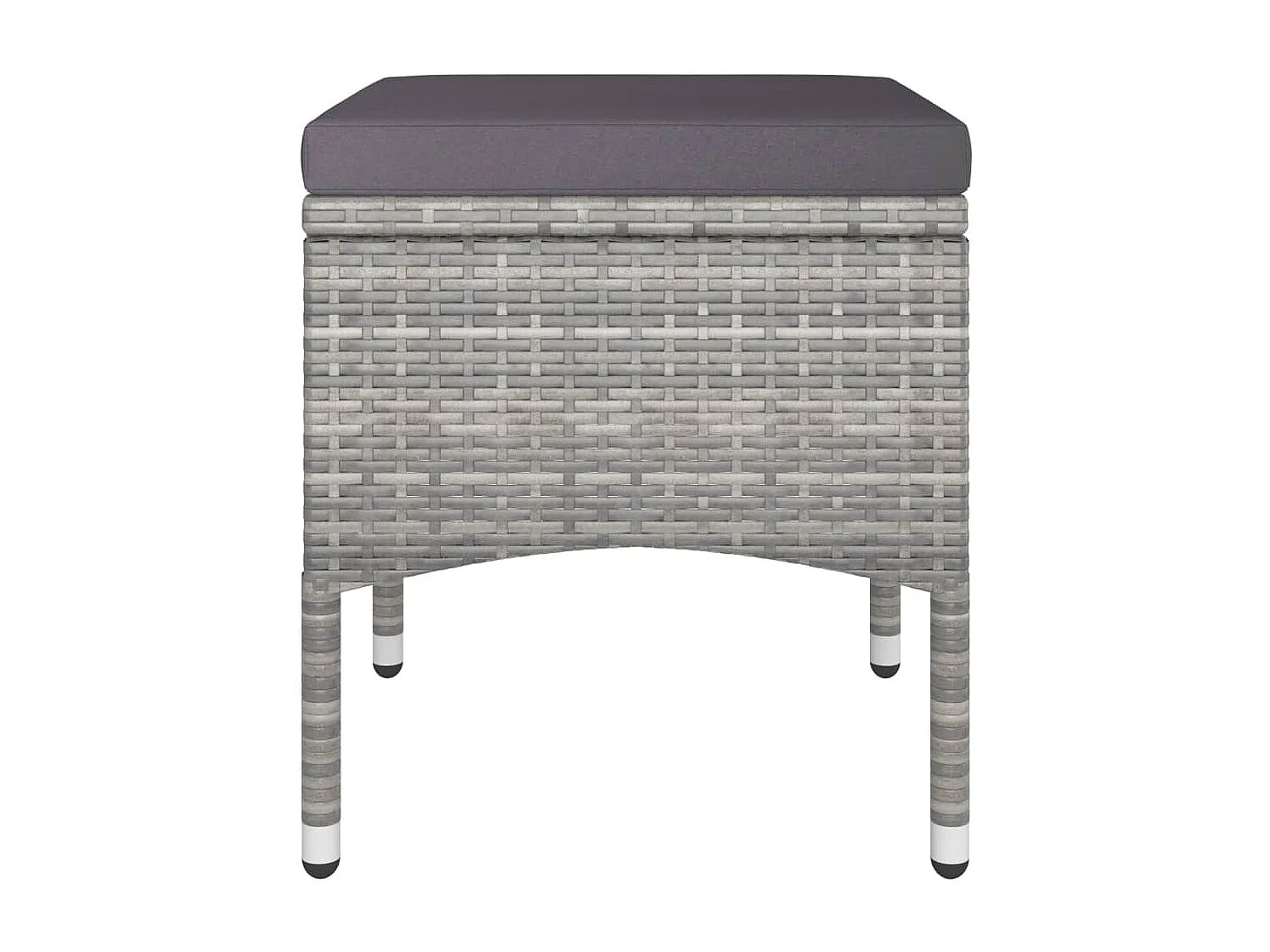 Set Pranzo da Giardino 5 pz Polyrattan e Vetro Temperato Grigio