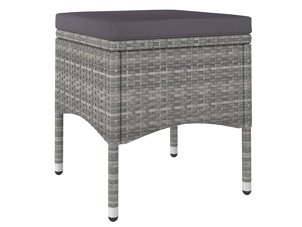 Set Pranzo da Giardino 5 pz Polyrattan e Vetro Temperato Grigio