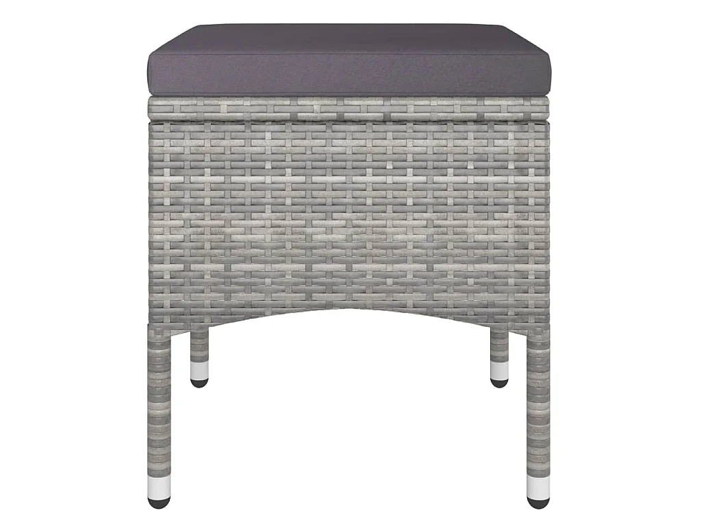 Set Pranzo da Giardino 5 pz Polyrattan e Vetro Temperato Grigio
