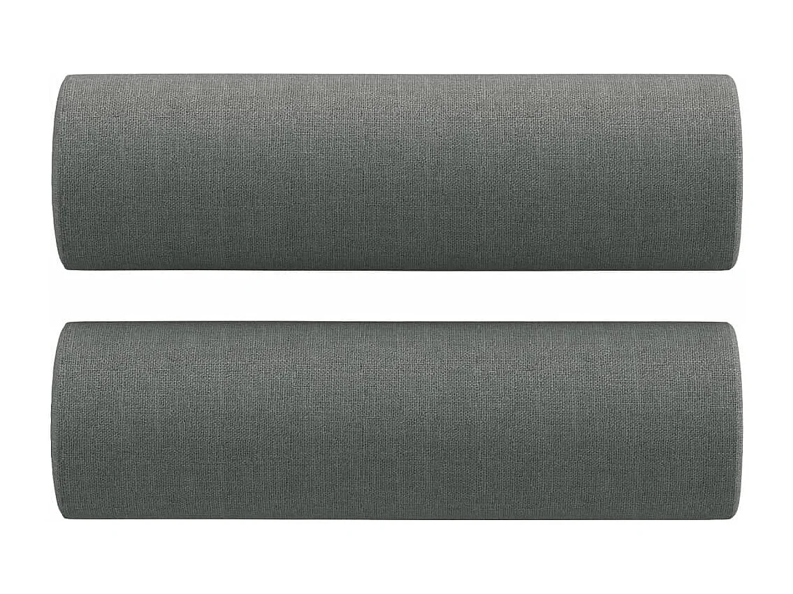 Set di Divani 3 pz con Cuscini Grigio Scuro in Tessuto