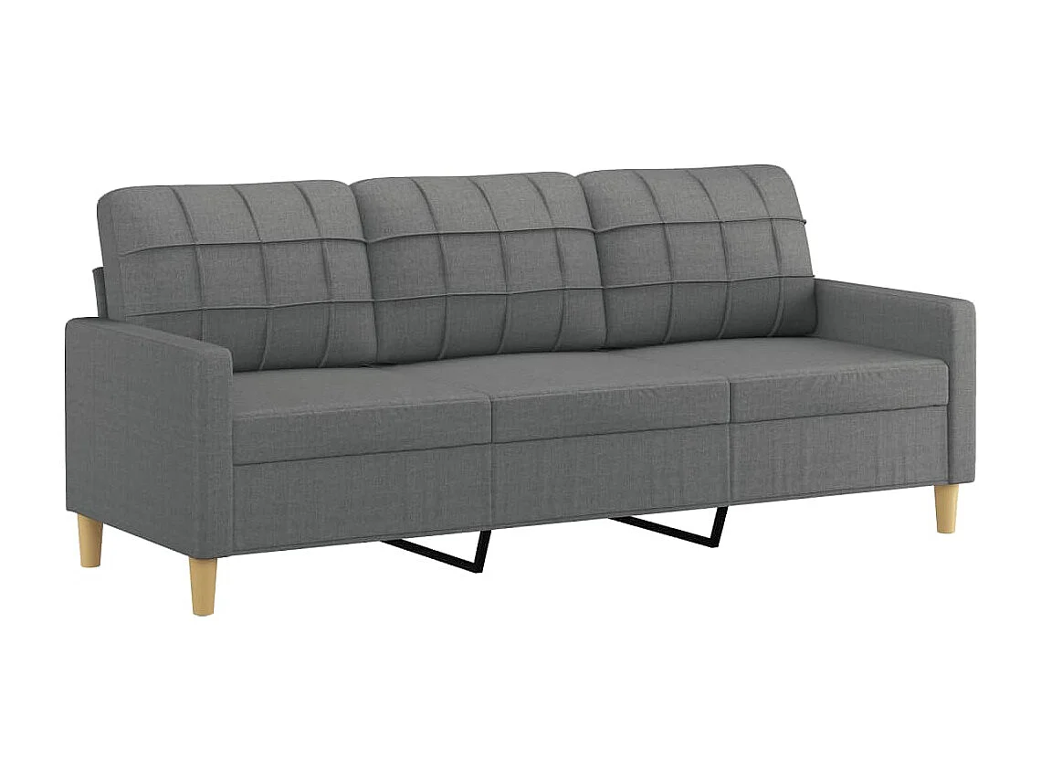 Ensemble de canapés 3 pcs coussins gris foncé tissu