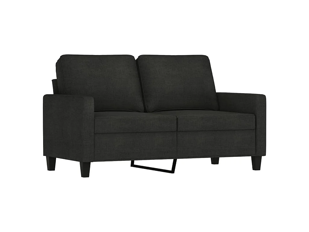 Ensemble de canapés 3 pcs avec coussins Noir Tissu