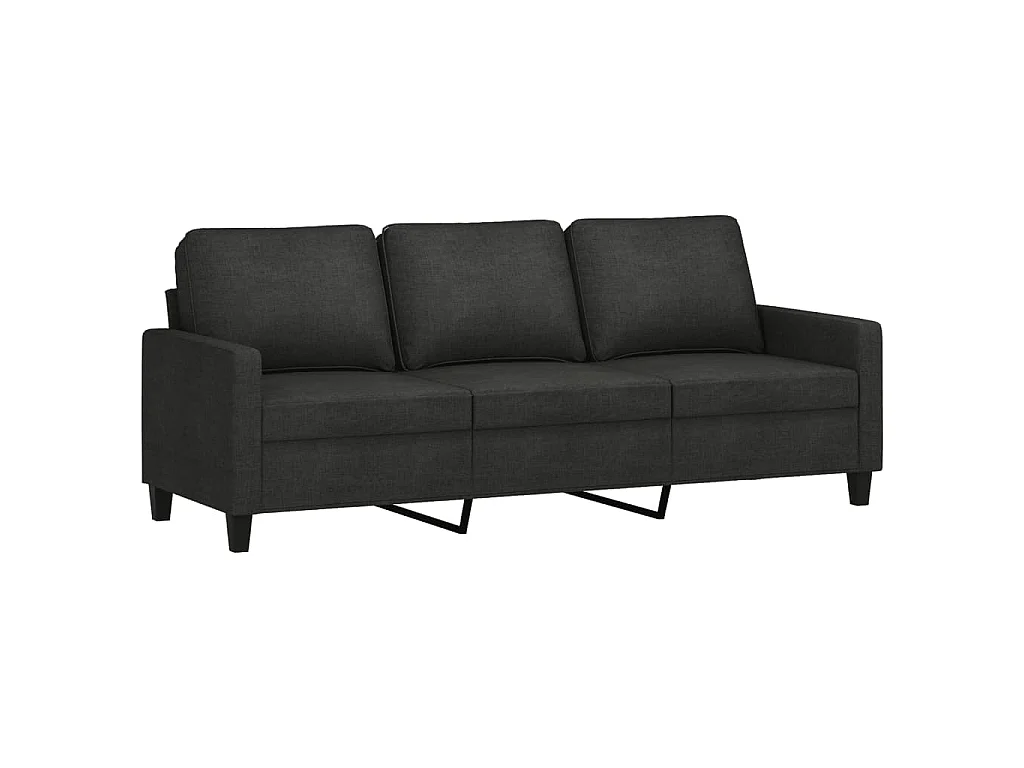 Ensemble de canapés 3 pcs avec coussins Noir Tissu