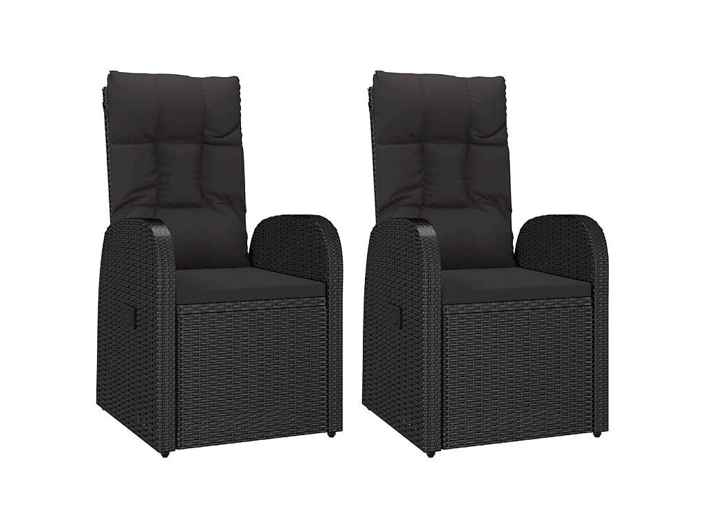 Ensemble à manger de jardin avec coussins 3 pcs Noir