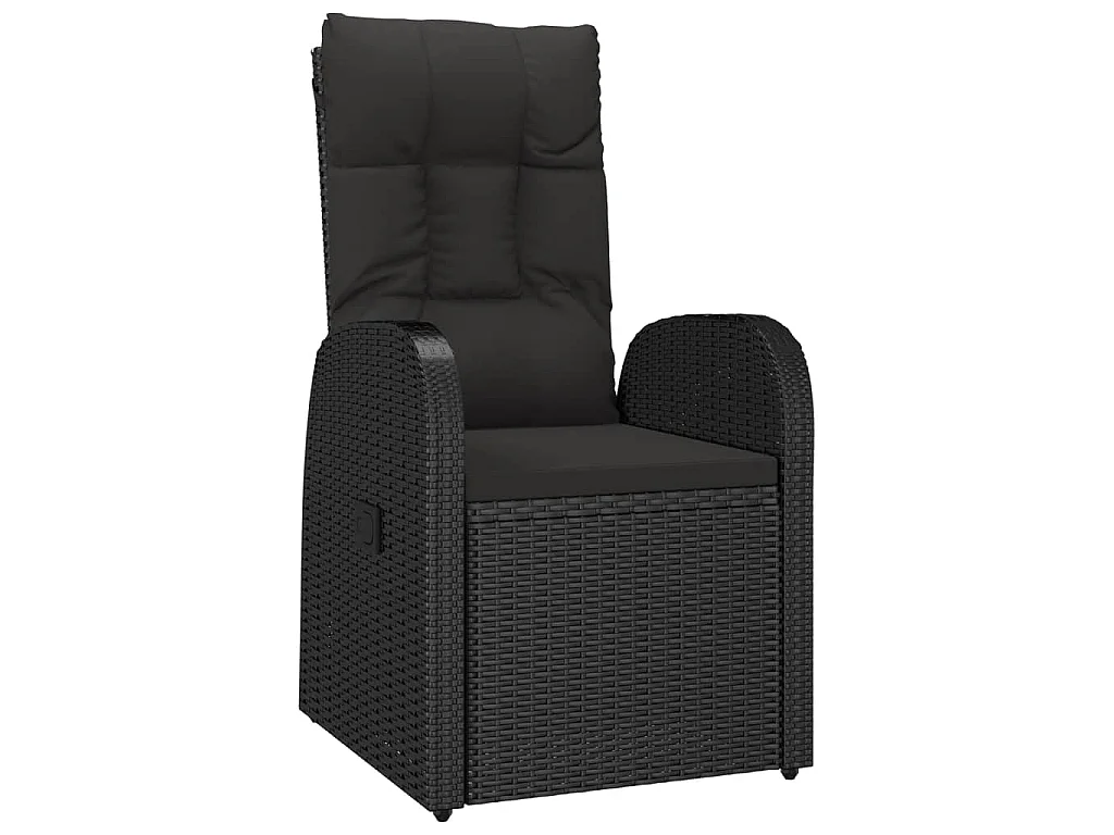 Ensemble à manger de jardin avec coussins 3 pcs Noir