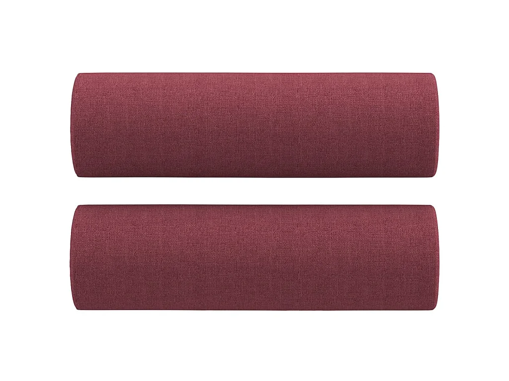 2-Sitzer-Sofa mit Zierkissen Weinrot 140 cm Stoff