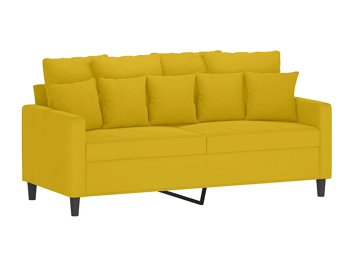 Ensemble de canapés 2 pcs avec coussins Jaune Velours