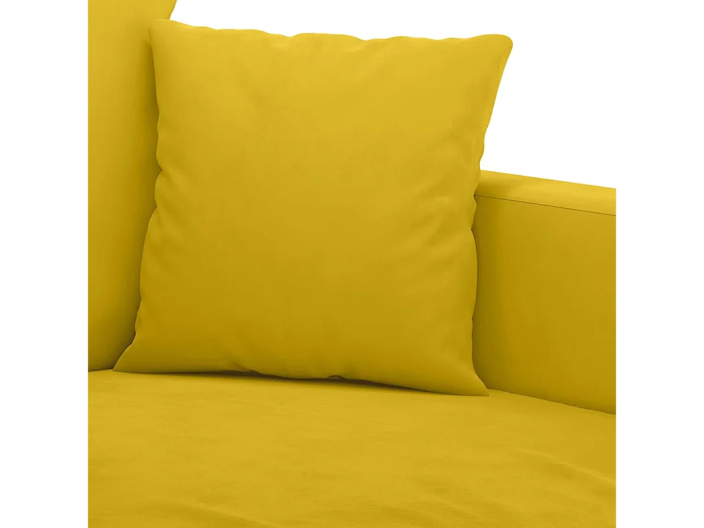 Ensemble de canapés 2 pcs avec coussins Jaune Velours