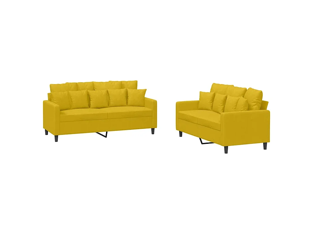 Juego de sofás con cojines 2 piezas terciopelo amarillo