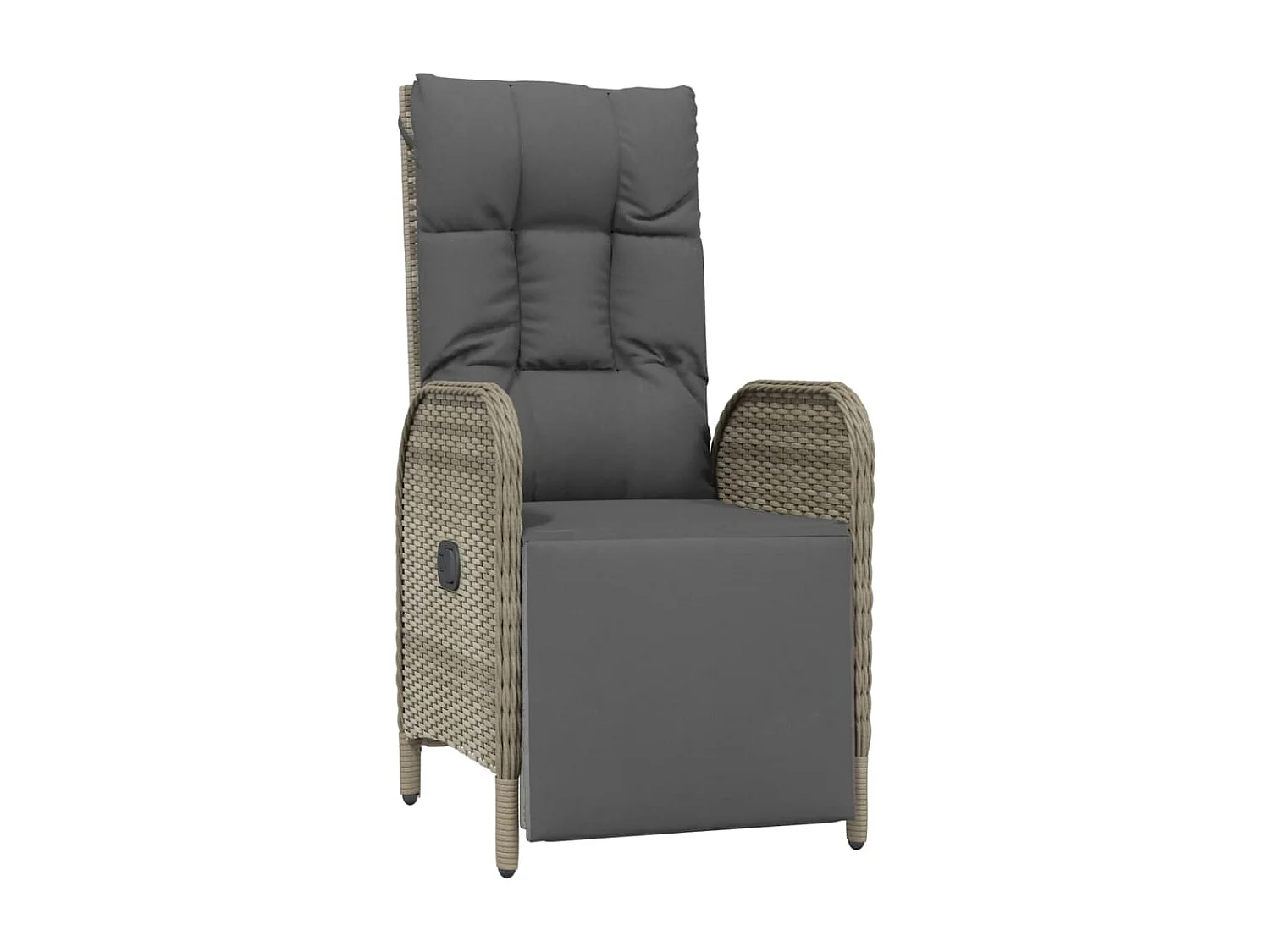 Set da Pranzo da Giardino 4 pz con Cuscini in Polyrattan Grigio