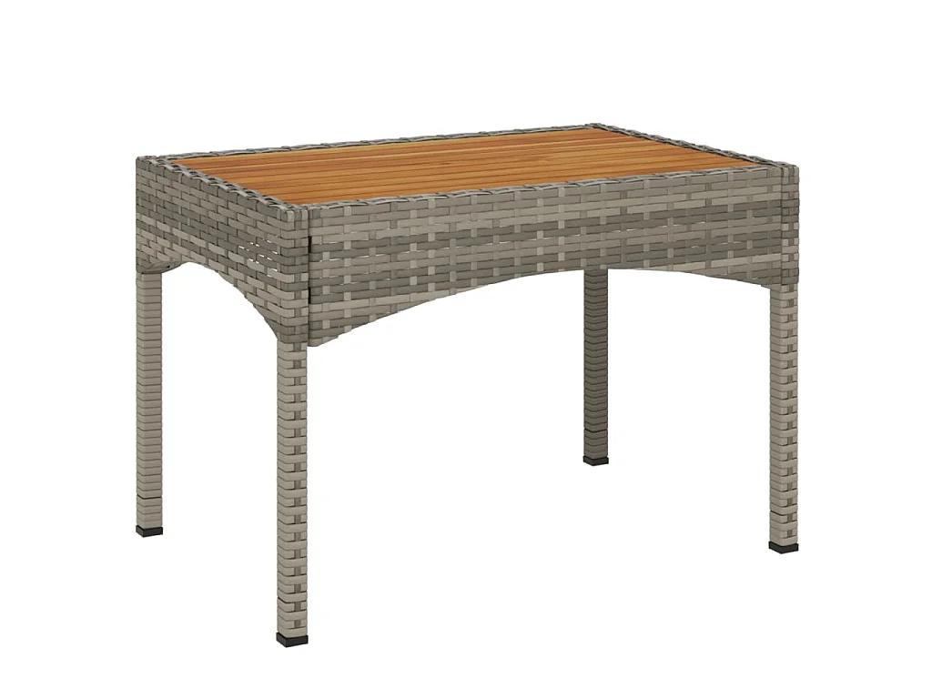 Ensemble à manger jardin 4pcs et coussins Gris Résine tressée