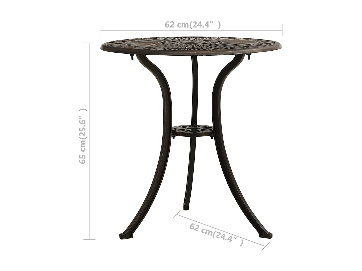 Ensemble de bistro 3 pcs Aluminium coulé Bronze