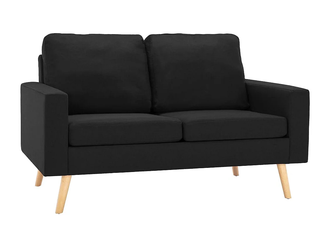 Ensemble de canapés 2 pcs Tissu Noir