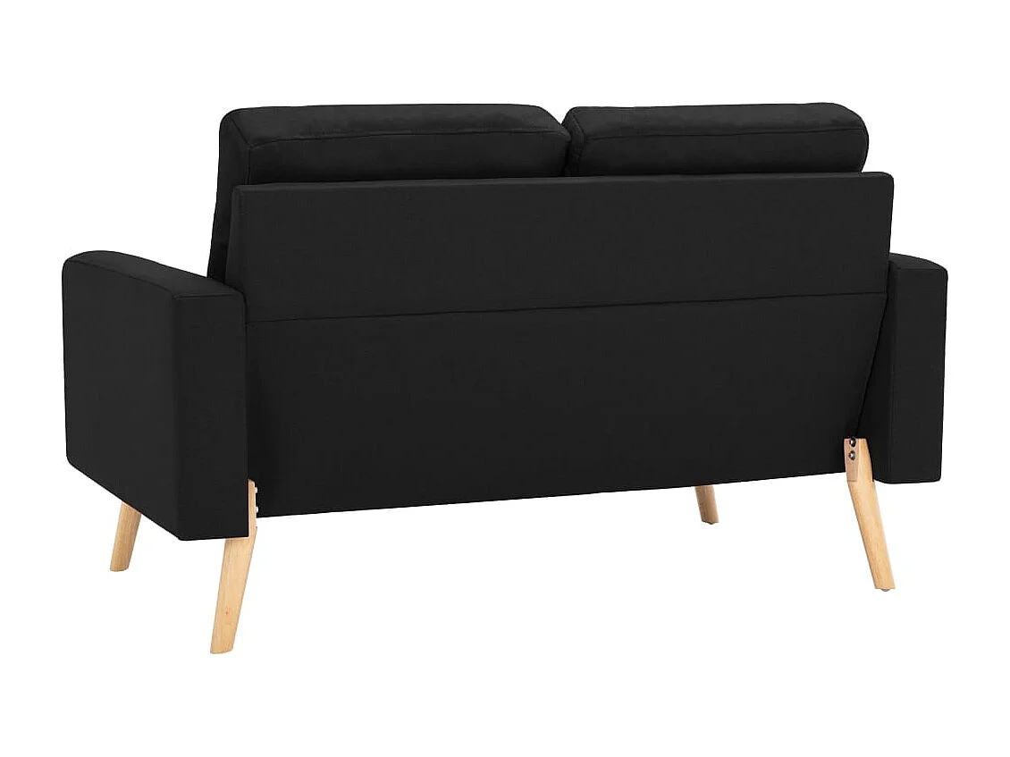 Ensemble de canapés 2 pcs Tissu Noir