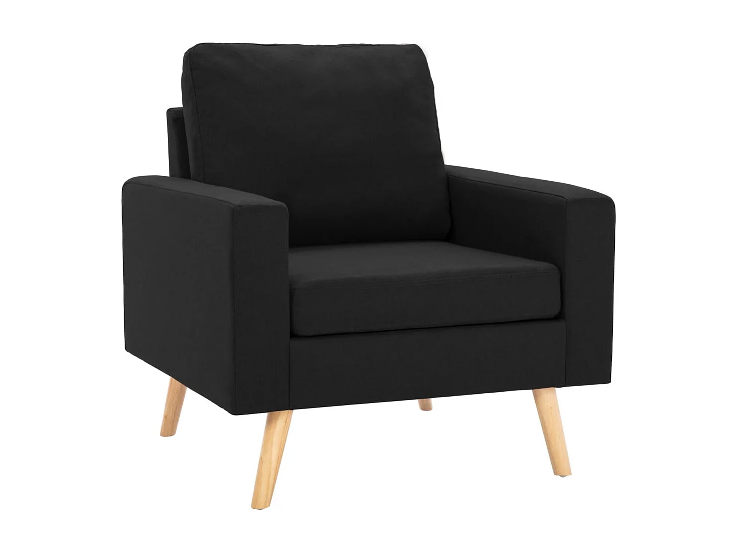 Ensemble de canapés 2 pcs Tissu Noir
