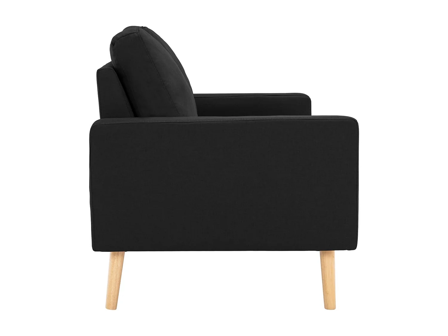 Ensemble de canapés 2 pcs Tissu Noir