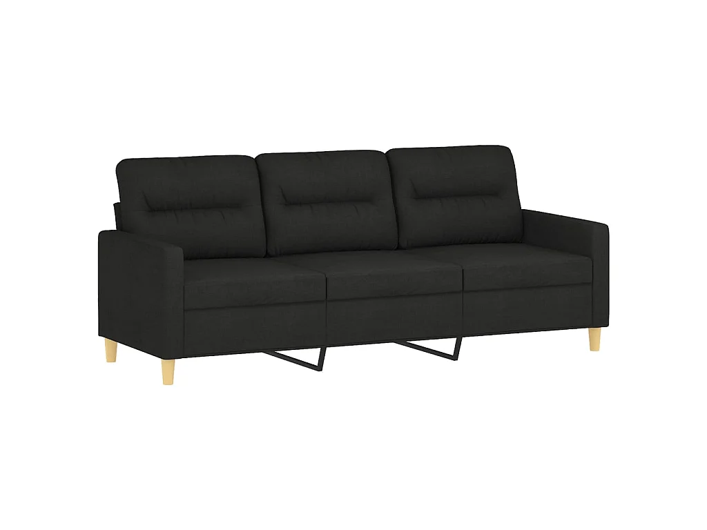 Ensemble de canapés 2 pcs avec coussins Noir Tissu