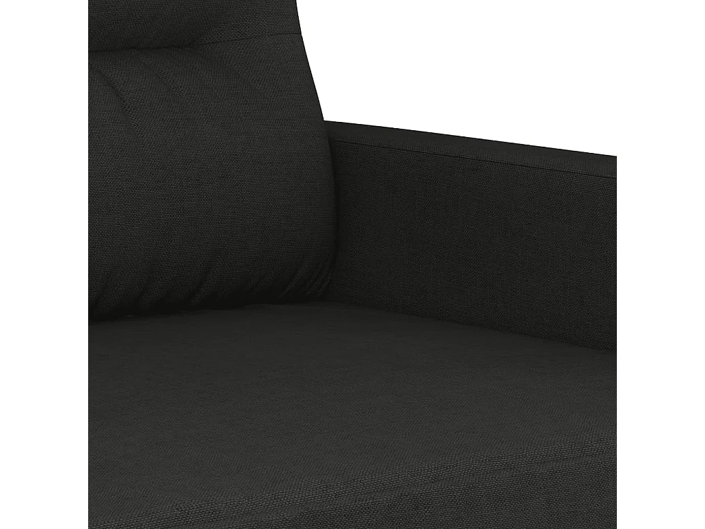 Ensemble de canapés 2 pcs avec coussins Noir Tissu