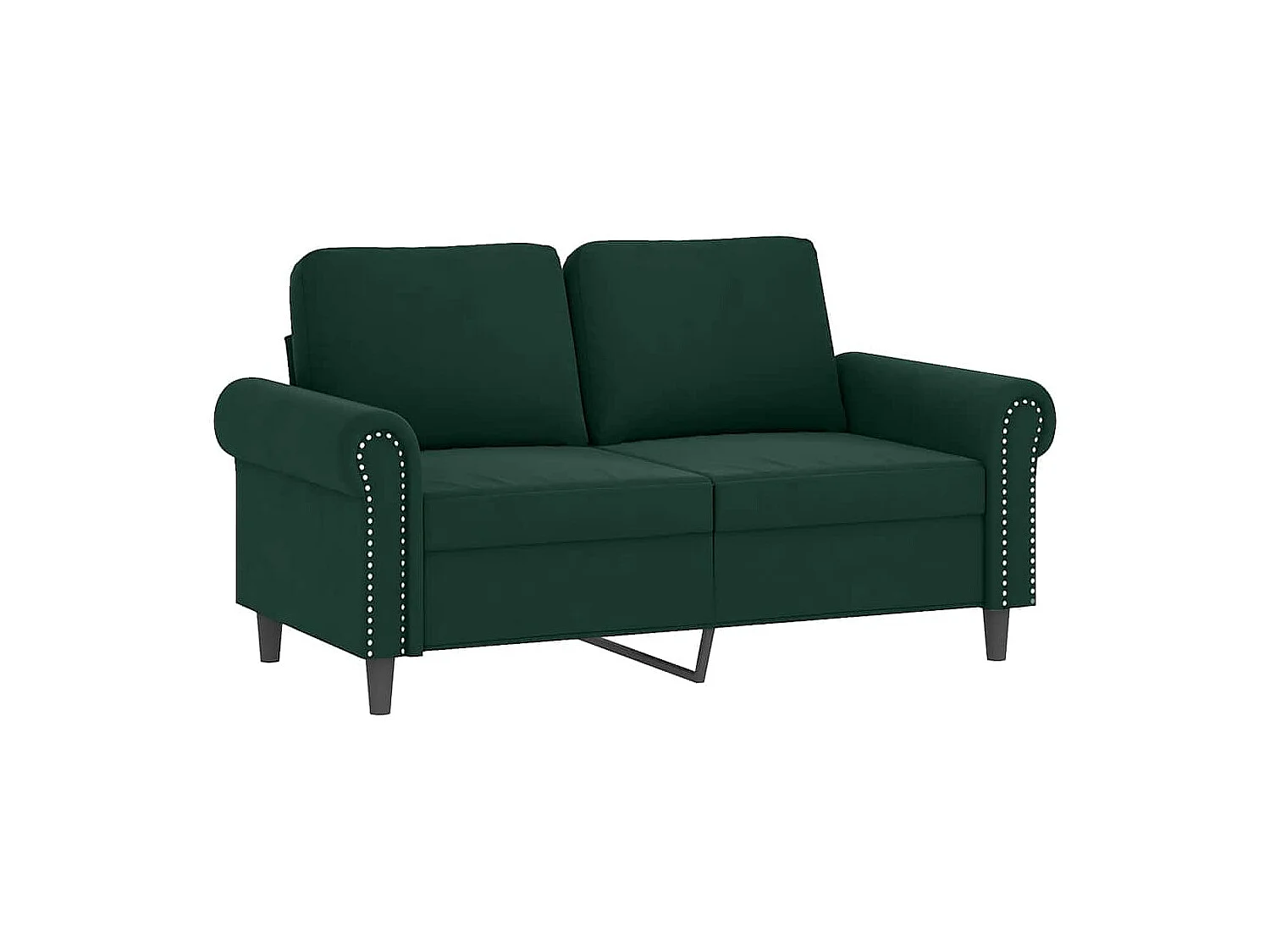Canapé 2 places avec oreillers vert foncé 120 cm velours