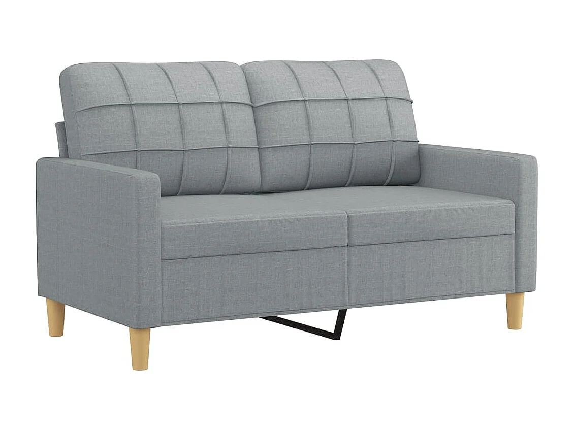 Set di Divani 4 pz con Cuscini Grigio Chiaro in Tessuto