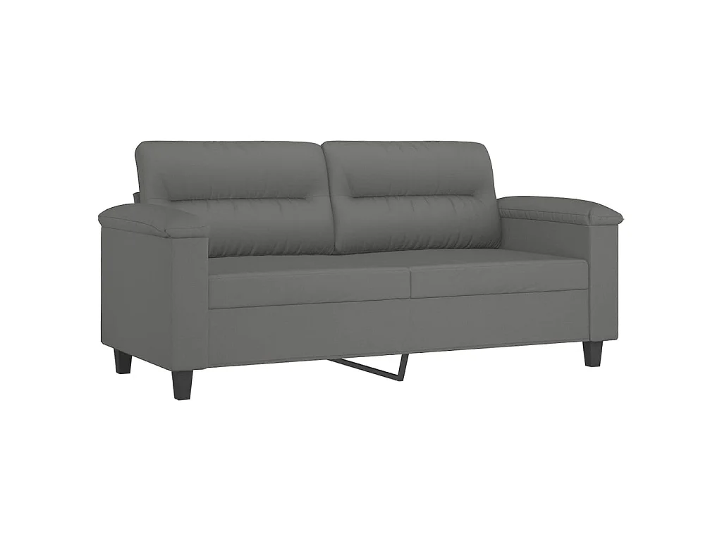 Ensemble de canapés 2 pcs coussins Gris foncé Tissu microfibre