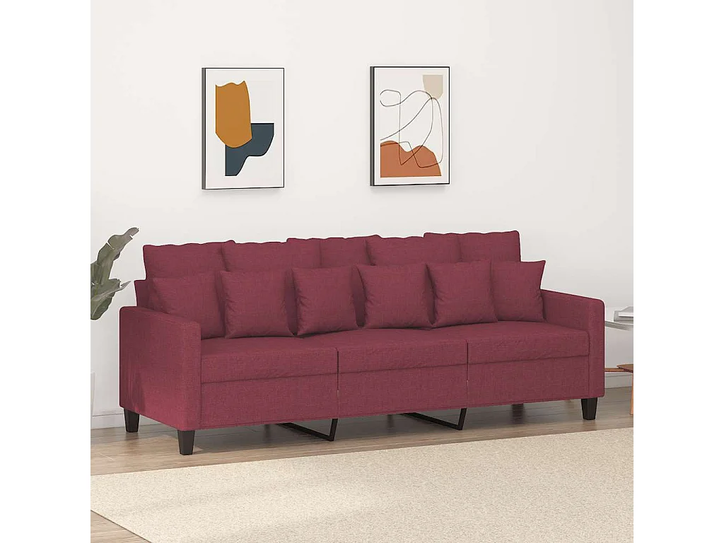 3-Sitzer-Sofa Weinrot 180 cm Stoff