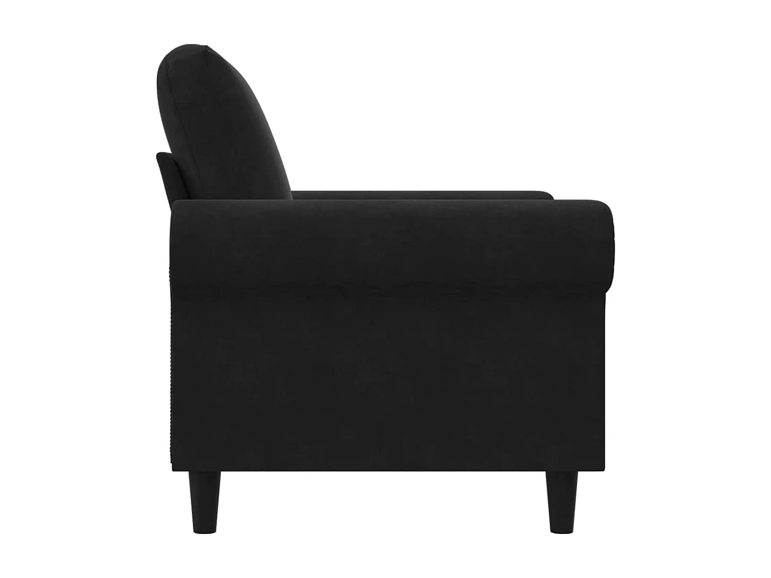 Fauteuil 60 cm fluweel zwart
