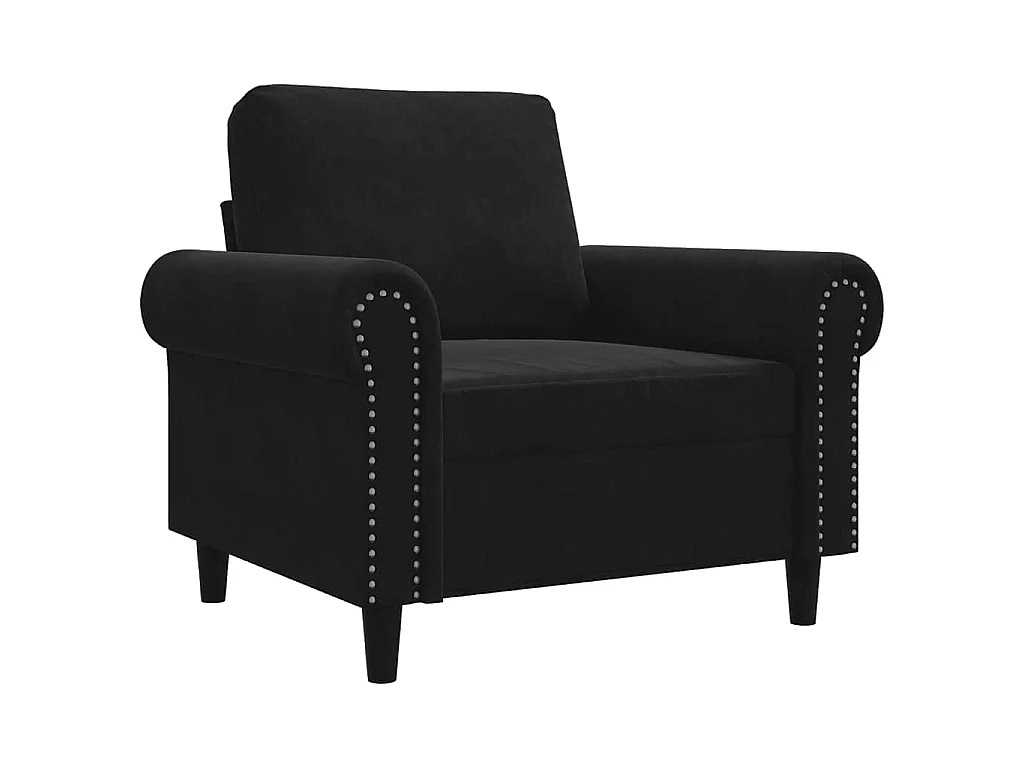Poltrona Nero 60 cm Velluto