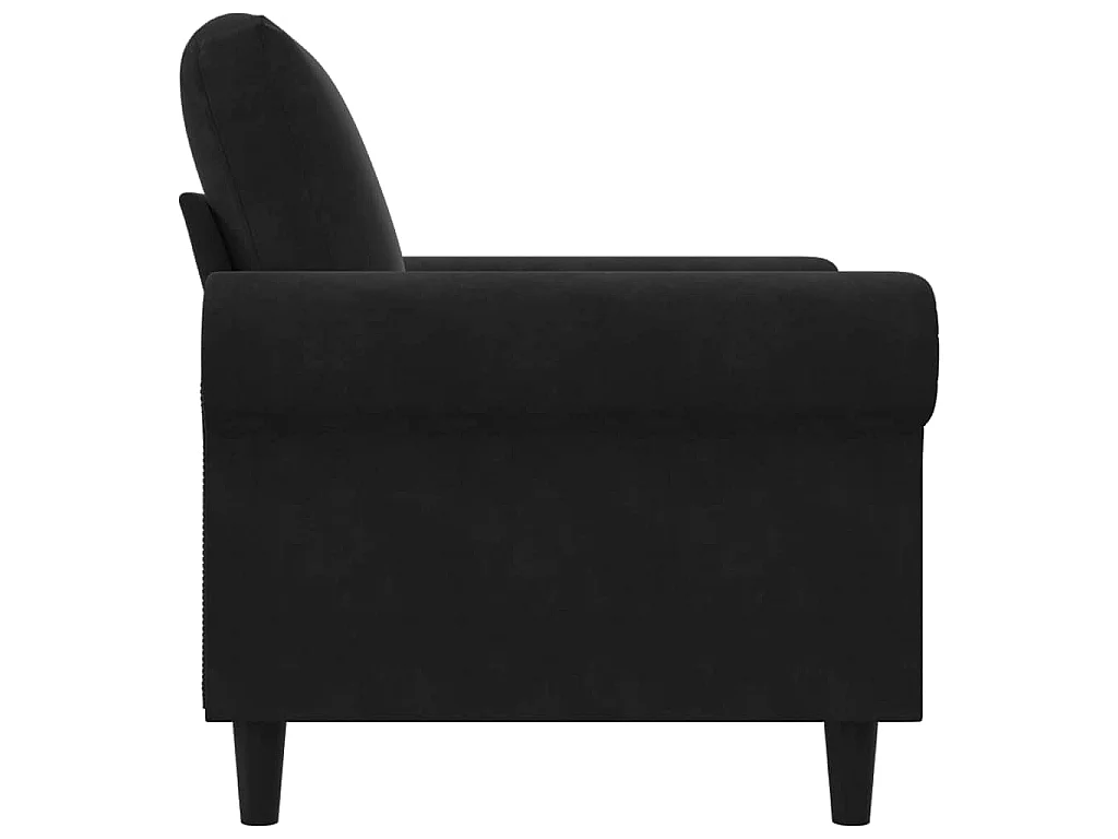 Poltrona Nero 60 cm Velluto