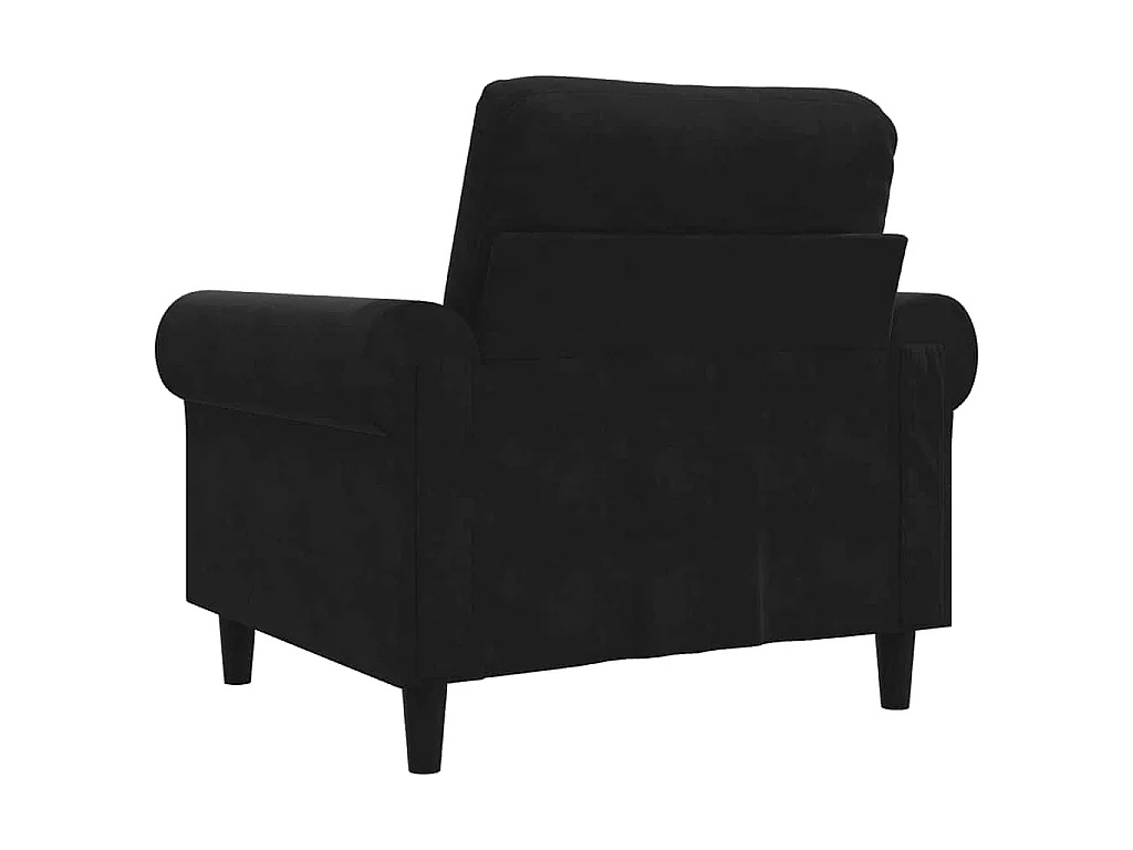 Fauteuil Noir 60 cm Velours