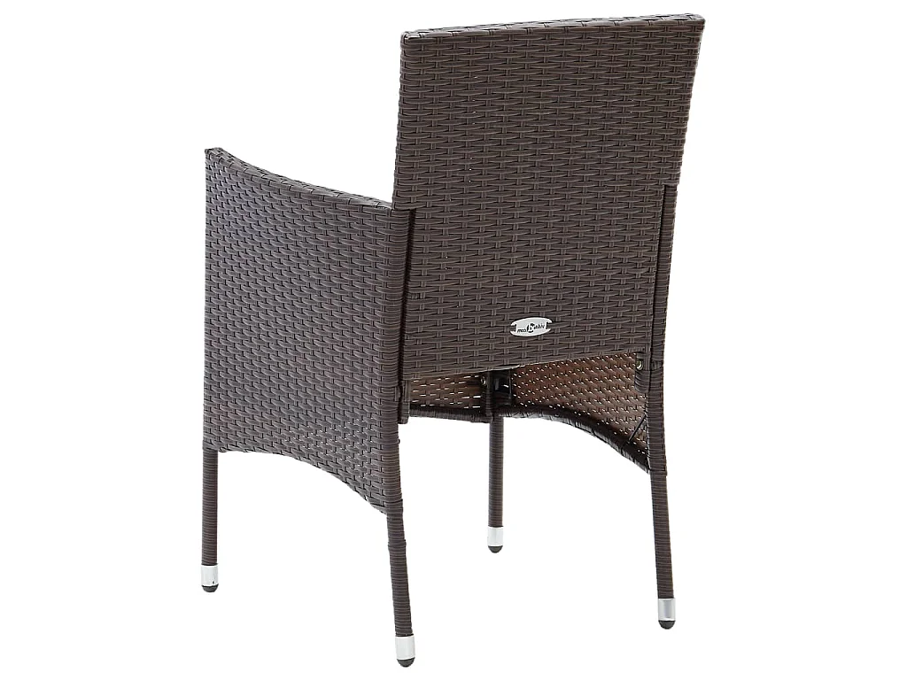 Ensemble à manger de jardin 7 pcs Résine tressée Marron