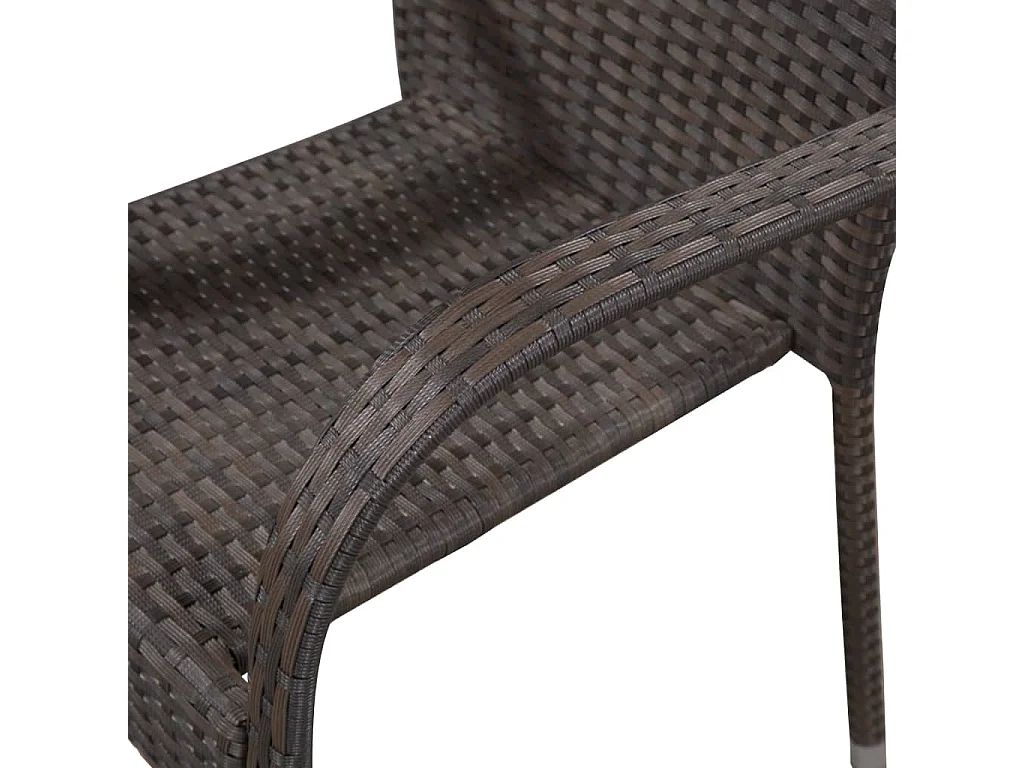 Set da Pranzo da Giardino 7 pz Marrone in Polyrattan