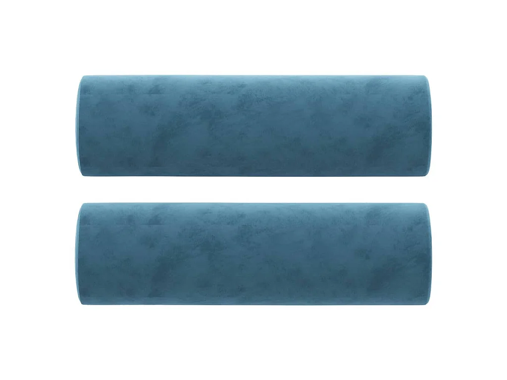 2-Sitzer-Sofa mit Zierkissen Blau 120 cm Samt