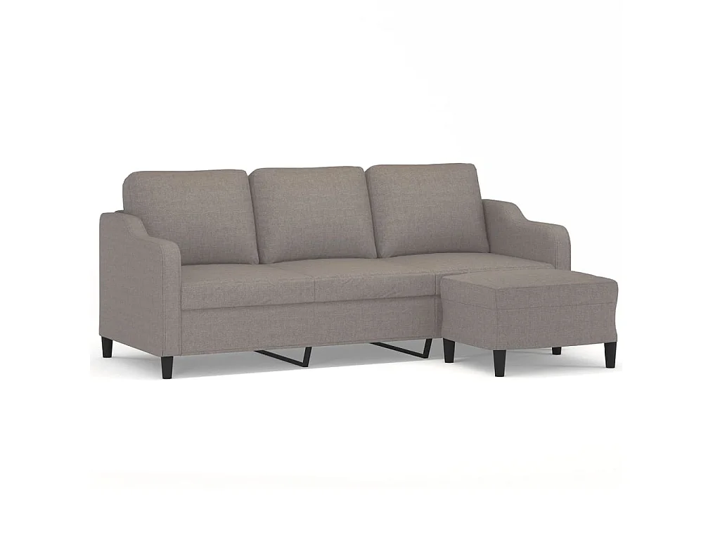 Canapé à 3 places avec repose-pieds Taupe 180 cm Tissu