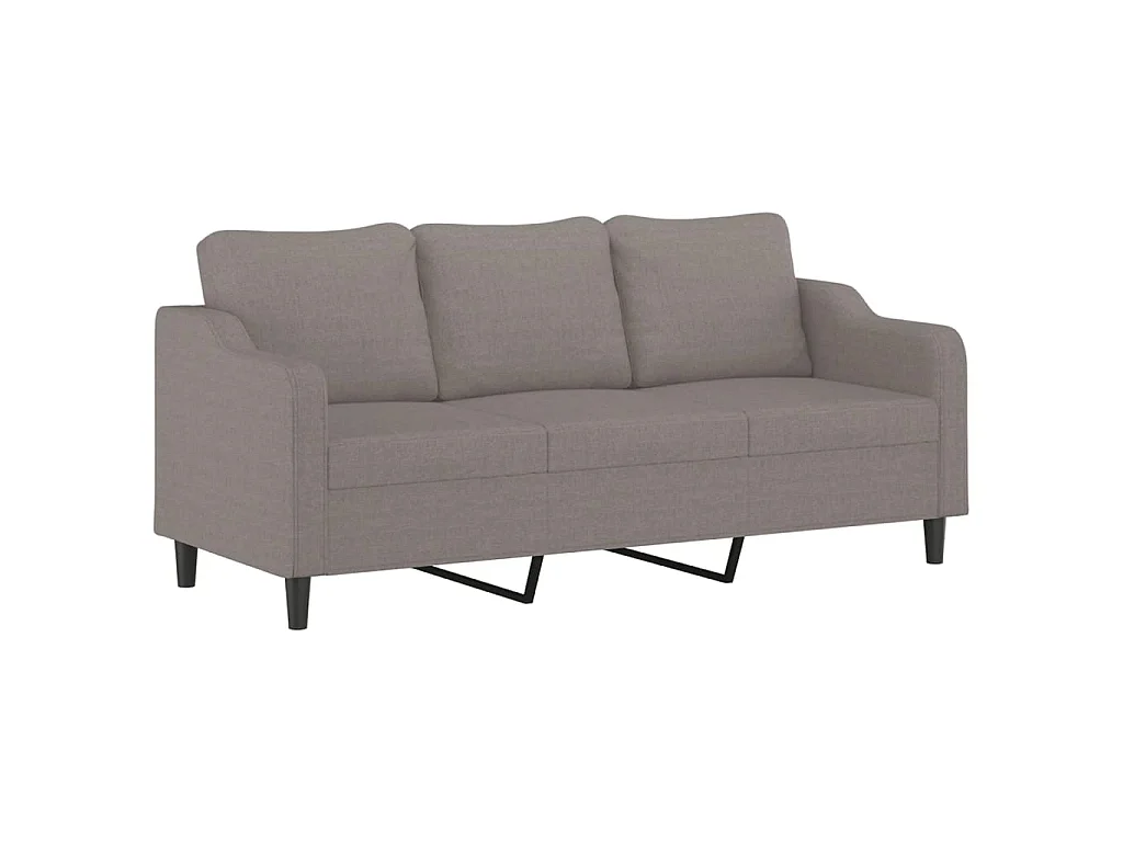 Canapé à 3 places avec repose-pieds Taupe 180 cm Tissu