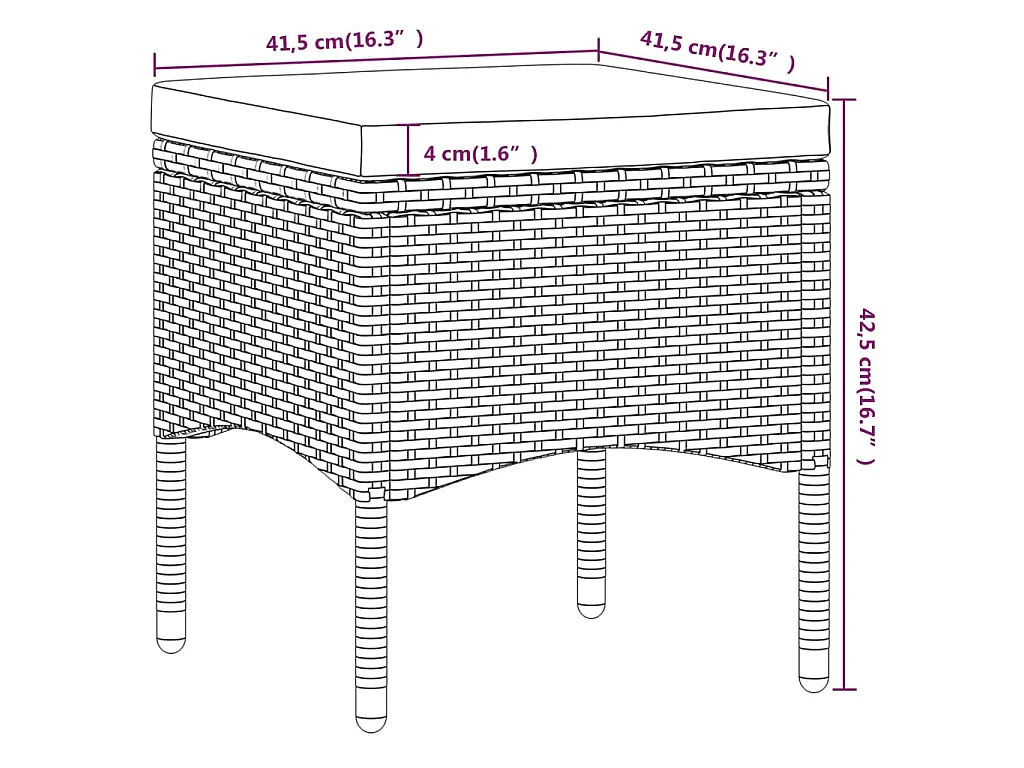 Set Bistrot da Giardino 5pz Polyrattan e Vetro Temperato Grigio