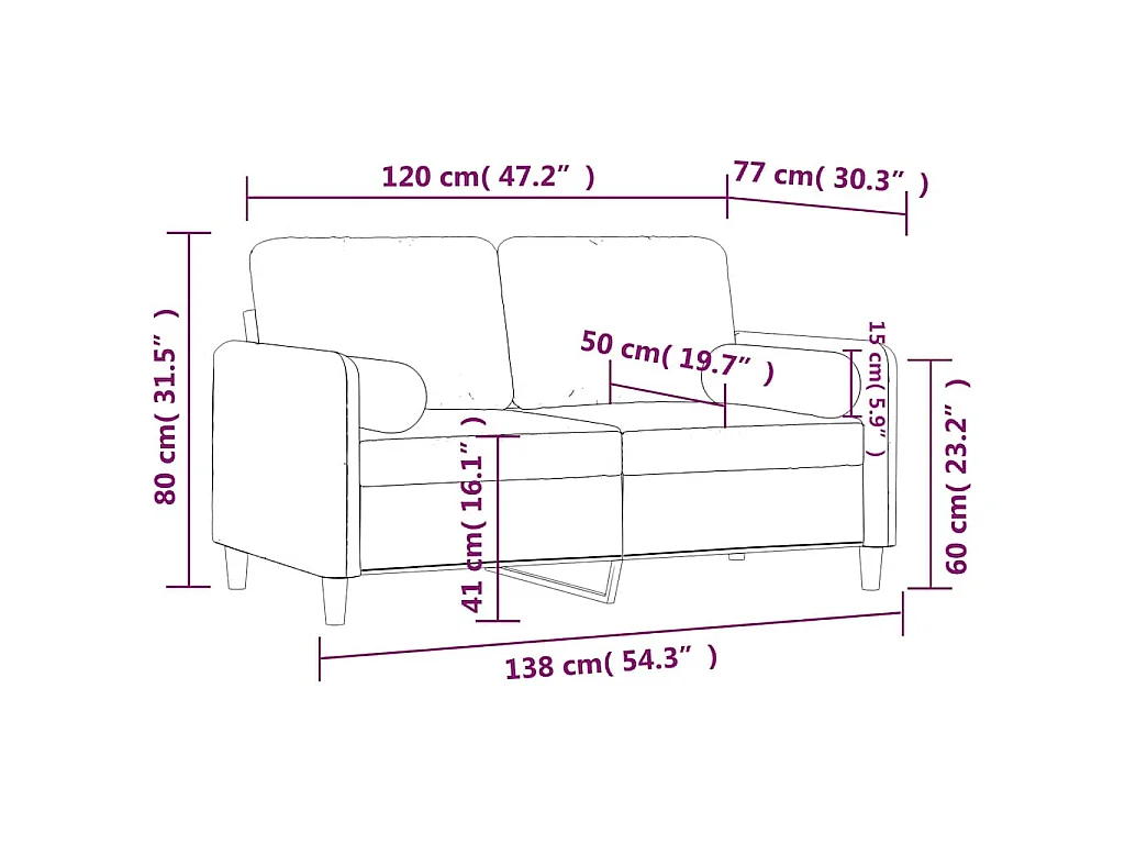 2-Sitzer-Sofa mit Zierkissen Dunkelgrün 120 cm Samt