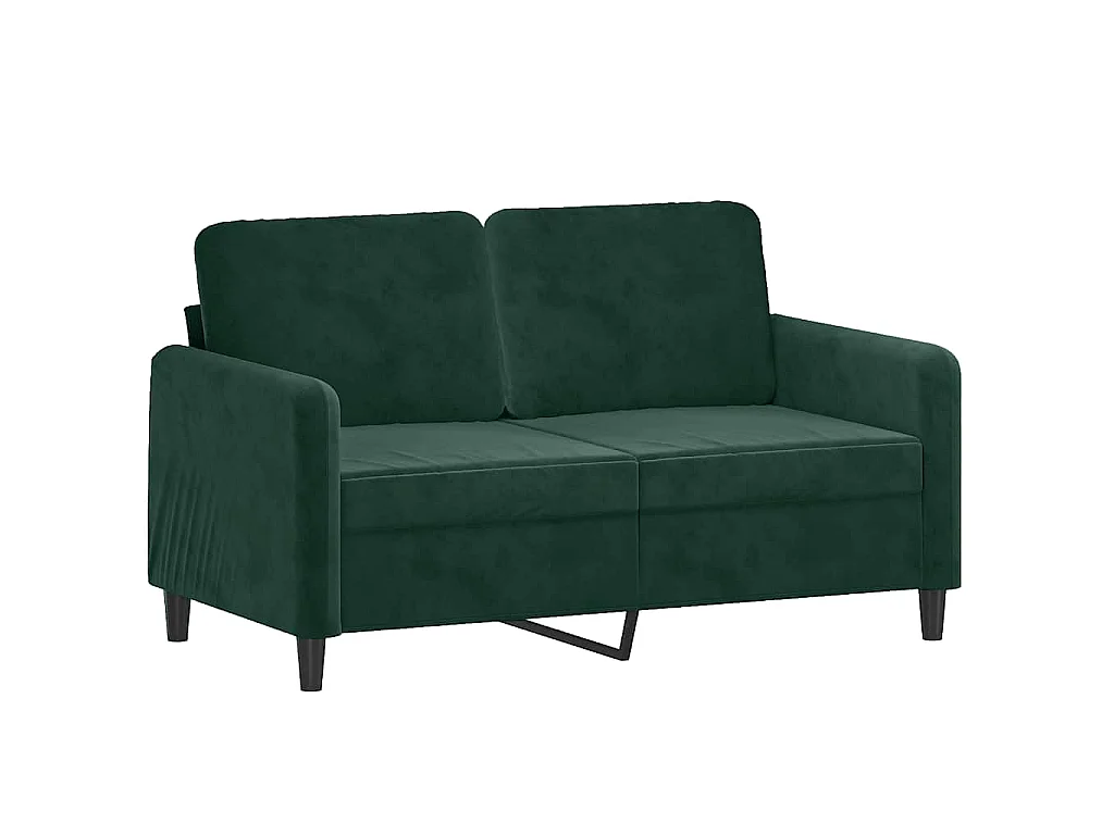 2-Sitzer-Sofa mit Zierkissen Dunkelgrün 120 cm Samt