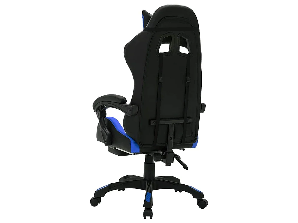 Fauteuil de jeux vidéo avec LED RVB Bleu et noir Similicuir