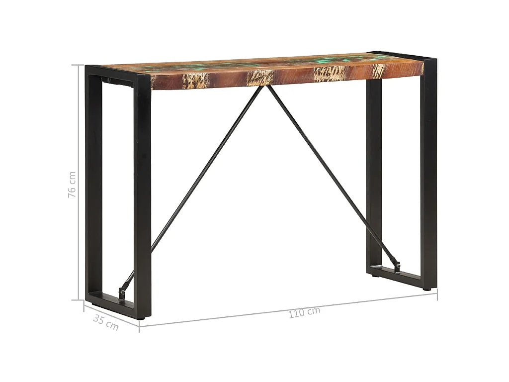 Table console 110x35x76 cm Bois de récupération massif